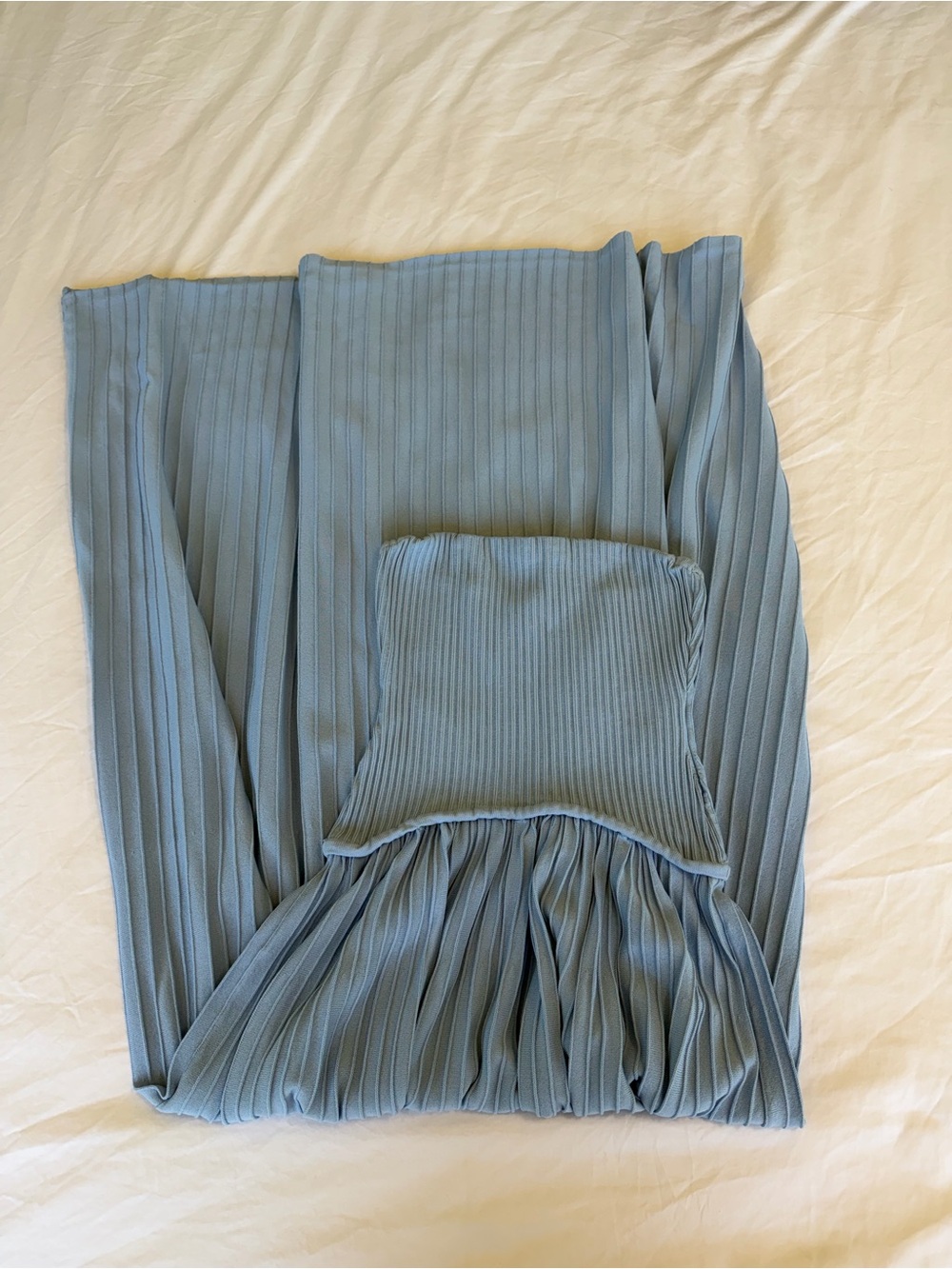 SOLID & STRIPED Solglio Strapless Ribbed Baby Blue Summer Maxi Dress - Picture 2 of 6